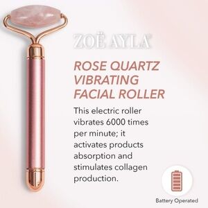 Zoe Ayla Rose Quartz Vibrating Facial Roller